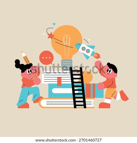Igniting Young Minds Learning Ideas and Growth. Children with ideas and creative thinking.