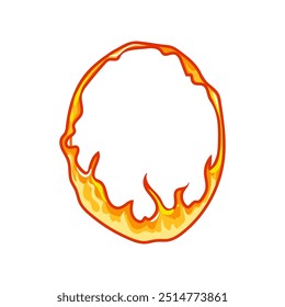 ignition circle fire cartoon. spark wild, bon conflagration, pyre torch ignition circle fire sign. isolated symbol vector illustration