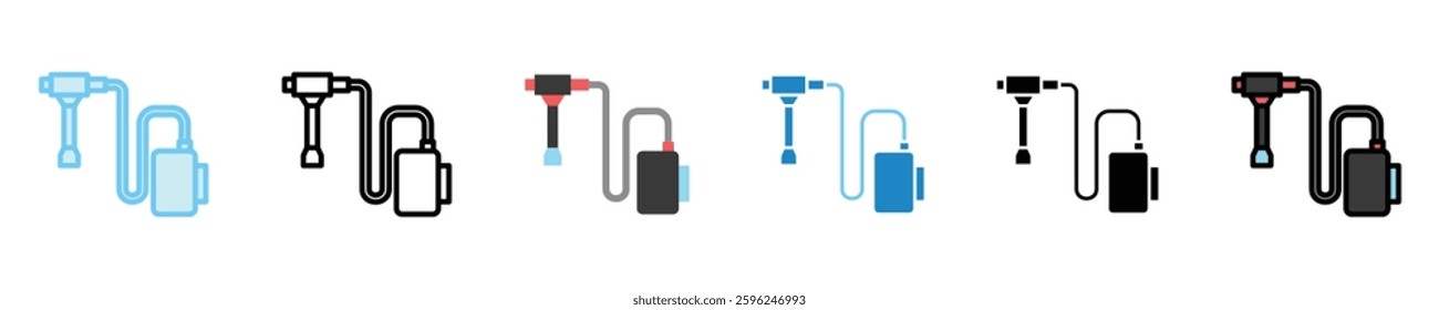 Ignition Coil multi style icons set. use for modern concept, print, UI, UX kit, web and app development. Vector EPS 10, related to car service, auto garage, car spare part.