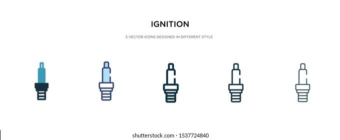 ignition icon in different style vector illustration. two colored and black ignition vector icons designed in filled, outline, line and stroke style can be used for web, mobile, ui