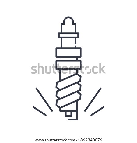 Ignition icon, linear isolated illustration, thin line vector, web design sign, outline concept symbol with editable stroke on white background.