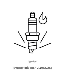 ignition icon. Outline style icon design isolated on white background