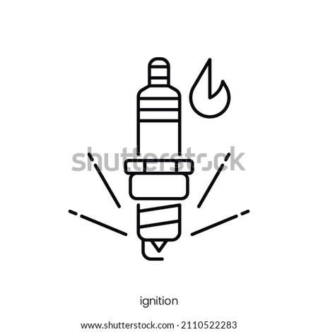 ignition icon. Outline style icon design isolated on white background