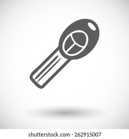 Ignition key. Single flat icon on white background. Vector illustration.
