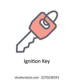 Ignition Key Vector   fill outline Icons. Simple stock illustration stock