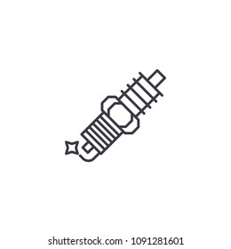 Ignition plug linear icon concept. Ignition plug line vector sign, symbol, illustration.