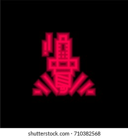 Ignition red glowing neon ui ux icon. Glowing sign logo vector
