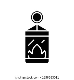 Ignition Source Black Icon, Concept Illustration, Vector Flat Symbol, Glyph Sign.