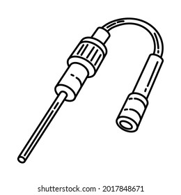 El comprobador de la chispa de encendido forma parte del conjunto de iconos del vector de mano del dispositivo de equipo mecánico.