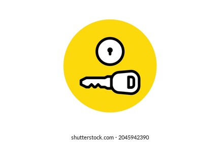 ignition switch warning vector icon with white background