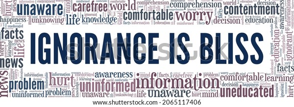 Ignorance Bliss Vector Illustration Word Cloud Stock Vector (Royalty ...