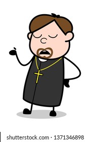Ignorance - Cartoon Priest Religious Vector Illustration