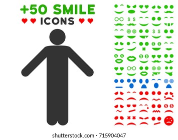 Ignorance Pose icon with colored bonus mood icon set. Vector illustration style is flat iconic elements for web design, app user interfaces, messaging.