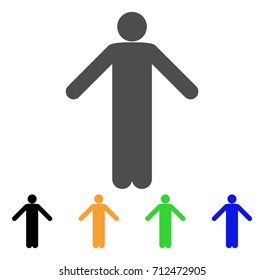 Ignorance Pose icon. Vector illustration style is a flat iconic ignorance pose symbol with black, gray, green, blue, yellow color variants. Designed for web and software interfaces.