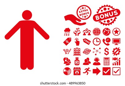 Ignorance Pose pictograph with bonus images. Vector illustration style is flat iconic symbols, red color, white background.