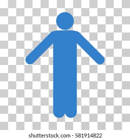 Ignorance Pose vector icon. Illustration style is a flat iconic cobalt symbol on a transparent background.