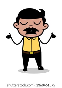 Ignorant - Indian Cartoon Man Father Vector Illustration