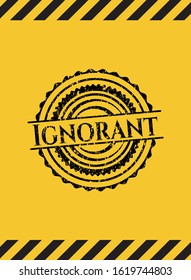Ignorant inside warning sign, black grunge emblem. Vector Illustration. Detailed.