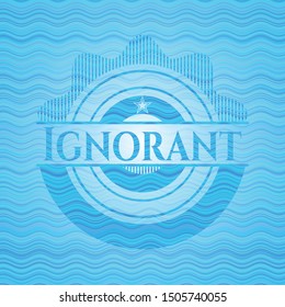 Ignorant water wave representation style emblem. Vector Illustration. Detailed.