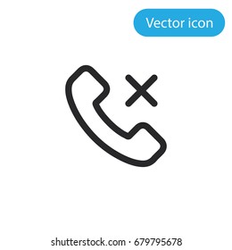 Ignore call phone vector icon, illustration symbol