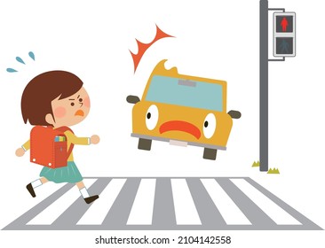 Ignore traffic lights: Children jumping out of red lights