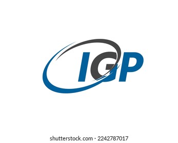 Letra IGP diseño creativo elegante del logo de swoosh