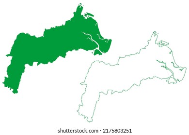 Igrapiuna municipality (Bahia state, Municipalities of Brazil, Federative Republic of Brazil) map vector illustration, scribble sketch Igrapiúna map