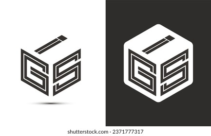 IGS letter logo design with illustrator cube logo, vector logo modern alphabet font overlap style. Premium Business logo icon. White color on black background