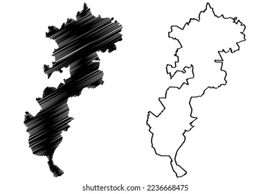 Iguala municipality (Free and Sovereign State of Guerrero, Mexico, United Mexican States) map vector illustration, scribble sketch Iguala de la Independencia map