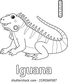 Iguana Alphabet ABC Coloring Page I