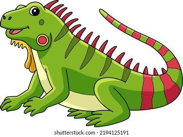 Iguana Animal Cartoon Colored Clipart Illustration Stock Vector ...