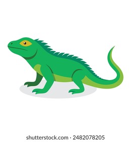 Iguana Animal isolated flat vector illustration on white background.