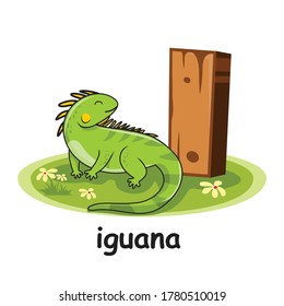 I for Iguana Animals Wooden Alphabet