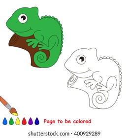 Iguana to be colored. Coloring book for children. Visual game.