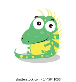 iguana cartoon isolated on white background.Educational images for children.
 