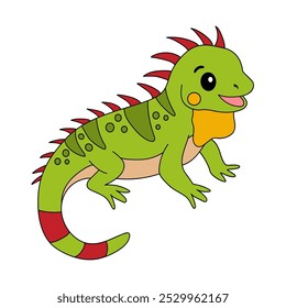 Iguana coloring pages for kids. Trace and color Iguana. Iguana reptile animal flashcard for kids. Letter I is for Iguana. Kindergarten and preschool worksheets printable for kids.