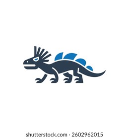 Iguana with Crest Icon On White Background