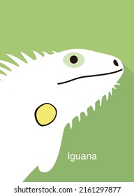 iguana face flat icon design, vector illustration