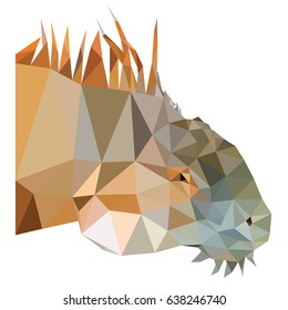 Iguana head polygon vector
