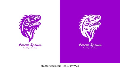 iguana head shaped logo design and modern style