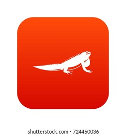 Iguana icon digital red for any design isolated on white vector illustration