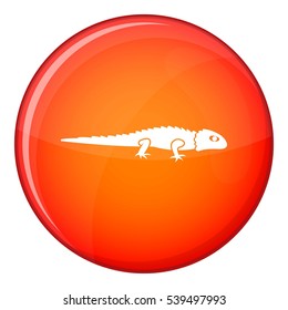 Iguana icon in red circle isolated on white background vector illustration
