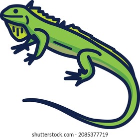 Iguana illustration icon design flat animals
