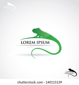 Iguana label - vector illustration