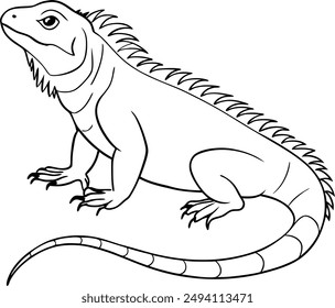 Iguana line art vector file