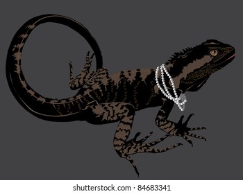 iguana lizard (diamonds jewelry stones)