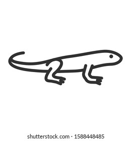 iguana, lizard, linear icon. Editable stroke