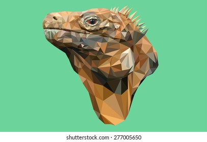 Iguana lizard poly art triangle unusual vector