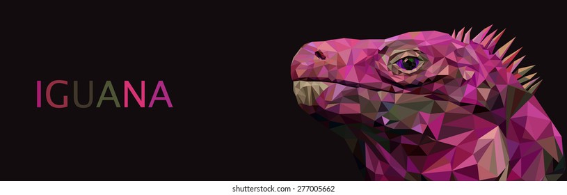 Iguana lizard poly art triangle unusual vector