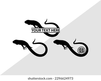 Silhouette de Ilustración de un Vector Monográfico de Iguana
